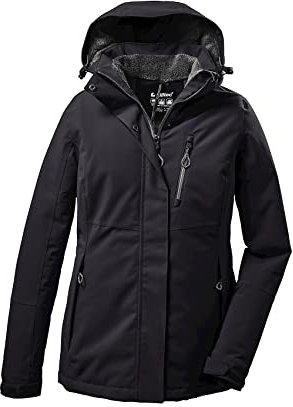 Killtec Damen Outdoorjacke Funktionsjacke mit abzippbarer Kapuze KOW 140 WMN Jckt wasserdicht, Winddicht, atmungsaktiv 00200-schwarz 36