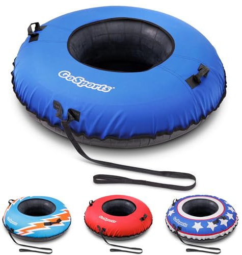 GoSports 44 Inch Heavy-Duty Winter Snow Tube with Premium Canvas Cover - Commercial Grade Sled - Blue