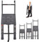 3.2M / 10.5FT Telescopic Extension Ladder with Detachable Hooks, Extendable Folding Aluminum Ladder for Home Indoor Outdoor DIY Projects, 330lbs Max Load, Weight 19LB, Black