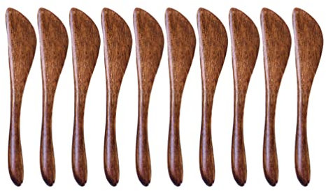 Cabilock Wooden Butter Knives Cream Spreader: 10pcs Wood Sandwich Spreader Jam Knives Jelly Cheese Spreader for Home Kitchen Breakfast