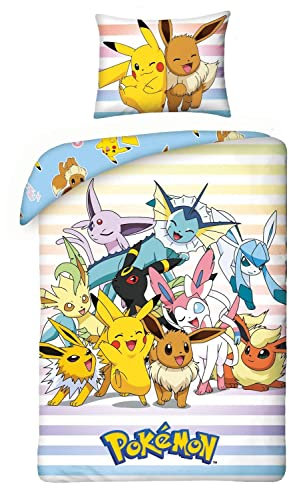Halantex Pokemon Group Bettwäsche Bettbezug 140x200 70x90cm