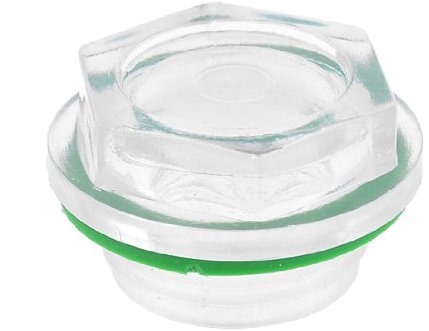 Ruilogod Coquille en plastique 26mm Mâle Thread Compresseur d'air Niveau d'huile Visage liquide