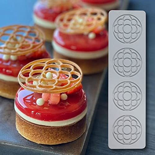 Moule en silicone en forme de fleur 3D pour fondant en dentelle - Moule en silicone pour pâte à sucre, pâte polymère, cupcakes, chocolats, bonbons (A_27,9 x 7,5 x 0,3 cm)