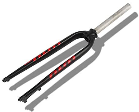 LHHL MTB Starrgabel 26 27,5 29 Zoll Mountainbike Gerade Gabeln Scheibenbremsgabel 28,6Mm/1-1/8 Super Leicht Und Hochfest Keine Schockharte Gabel Für Straße XC (Color : Black+red)