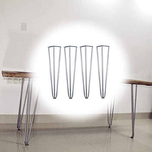 XUAN Pieds en Épingle À Cheveux 40cm Pieds De Meuble DIY Pieds De Table À Manger en Métal Pieds Epingle Argent Pieds De Réglables 4pcs (Size : 60cm)