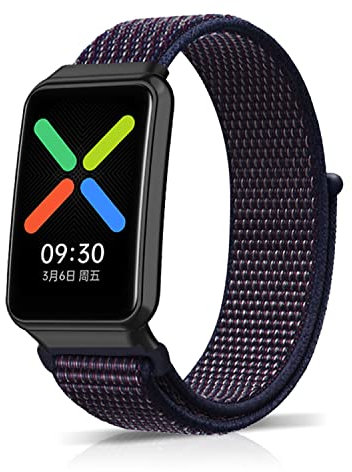 ZoRoll Bracelet Nylon Compatible avec Oppo Watch Free, Souple Élastique Bracelet Compatible avec Oppo Watch Free - Bleu