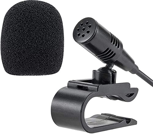 MICMXMO 3.5mm Car Microphone, Mic for Car Vehicle Head Unit GPS DVD Bluetooth Enabled Stereo Audio Radio Assembly Mic with 3m Cable, Plug and Play