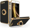 SouliGo for iPhone 7 Plus/8 Plus Case 360° Ring Holder Kickstand Magnetic Car Mount Slim Luxury Bling Plating Soft TPU Anti-Scratch Protective Bumper Phone Cover, Black