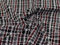 Gewebter Tweed-Beschichtungsstoff, Schwarz und Rot, Meterware