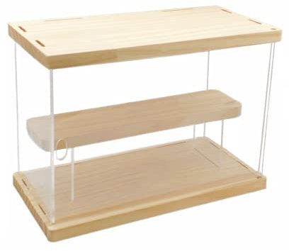 LONG TAO Clear Acrylic Display Case with Shelf Collectibles Storage Assemble Showcase Doll Display Case with Door for Hot Wheels Lego Funko Pop Minifigure Action Figure Storage