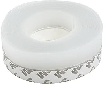 Burlete bajo puerta con adhesivo, para puertas y ventanas, largo 3 metros (25 mm, blanco)