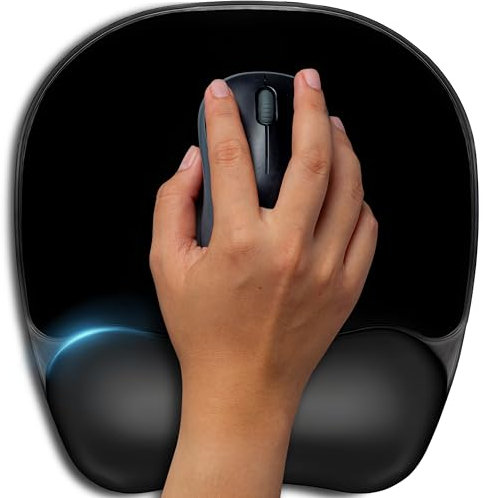 Retoo Tapis de Souris Ergonomique Gel, Repose-Mains pour Ordinateur et Ordinateur Portable, Tapis de Souris Confortable avec Repose-Poignet, Tapis de Souris avec Noir