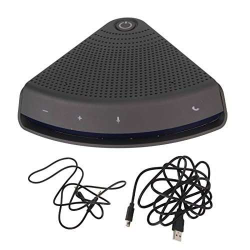 360° Konferenzmikrofon mit Integrierter Lautsprecher für Windows, Kabelgebundenes USB/kabelloses Bluetooth Geräuschunterdrückendes Omnidirektionales Mikrofon.