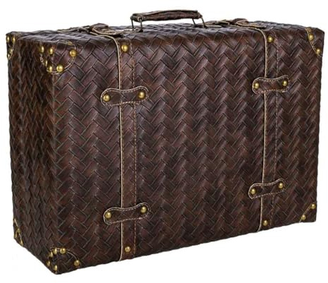 WANDERLUST DECO Dekorativer Koffer aus braunem Kunstleder