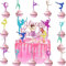 Doyomtoy Tortenaufleger Ballerina 18 Stück Rosa Glitzer Ballerina Geburtstagstorte Topper Ballettkuchen Dekoration Baby Mädchen Geburtstagsfeierzubehör