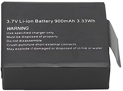 Akozon Batteria per Fotocamera Batteria Ricaricabile per Action Cam da 3 7 V Batteria Agli Ioni di Litio da 900 MAh Batterie per Fotocamera Sportive Originali per Fotocamera