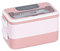 soulnioi 1600ML Lunch Box Bento Box for Kids, Stackable 2-Layers Lunch Box, Leak Proof Meal Container for Child/Adults/Students (Pink)