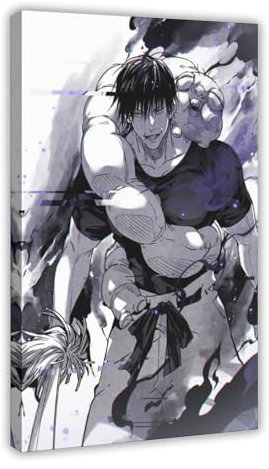 AAVEDA Toji Fushiguro Leinwand-Poster, Schlafzimmerdekoration, Sportlandschaft, Büro, Raumdekoration, Geschenk, Rahmen-Stil, 50 x 75 cm, 50 x 75 cm