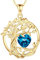 FANCIME Tree of Life Collier arbre de vie en argent sterling plaqué or jaune avec pendentif en pierre de naissance, bijou d'anniversaire, cadeau de Noël pour femme, maman, topaze bleue