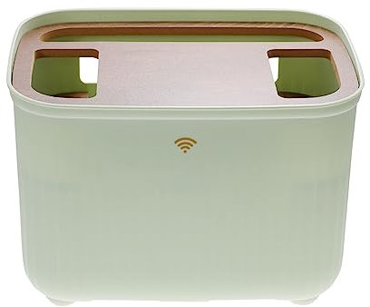 Kabelbox, Desktop-Router-Aufbewahrungsbox, Kunststoff-Router-Halter, Router-Kabel-Management-Gehäuse,Schreibtisch-Aufbewahrungsbox(Light Green)