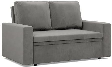 Mebligo NEO - 2-Sitzer Sofa mit Schlaffunktion, 148 x 90 x 87 cm, Grau