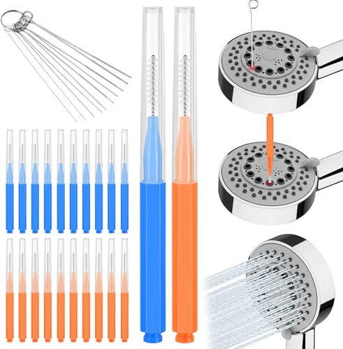 30 PCS Shower Head Cleaning Brush for Small Hole Small Gaps Hole Anti-Clogging Shower Head Cleaning Brush Shower Cleaner Brush Tools for Cleaning