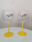Générique Lot 2 VERRES BALLON COCKTAIL PIED JAUNE, 47 cl, neuf, MODELE IDENTIQUE PHOTO - MEME MARQUE