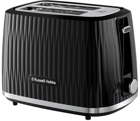 Russell Hobbs Eden 2 Slice Toaster (6 Browning settings, High lift feature, Frozen, reheat, cancel functions, Removable crumb tray, 800W, Black) 27371
