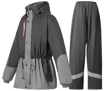 Rain Suit for Women Waterproof Hooded Rain Gear Rain Jacket and Pants