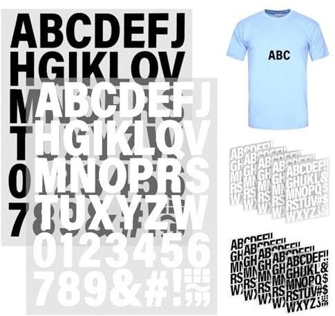 10 Blätter Buchstaben Zum Aufbügeln, Vinyl Buchstaben Aufbügeln, 2 Zoll Große Kleidung Heat Transfer Bügelbuchstaben Mit A-Z Pu Alphabeten 0–9 Zahlen Alphabet Zum für Textilien Kleidung TShirt