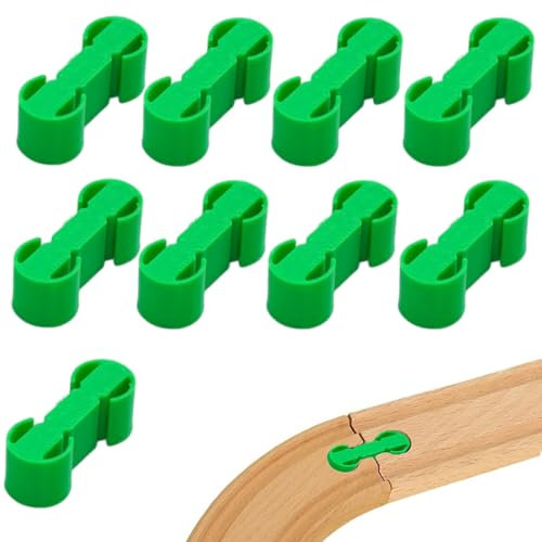 NHQZ 9 Stück Holzschienen Adapter Verbinder,holzeisenbahn Zubehör Wiederverwendbare,Universal Holzeisenbahn Adapter Set,Für duplo eisenbahn,Holzbahnverbinder für Geburtstagsfeier
