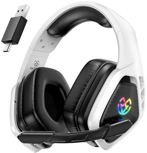 2.4Ghz Wireless Gaming Headset for PS5/PS4/PC(USB-A Port) - 40H Battery Life, Spatial Audio with 360° Flexible Mic, Wireless Headset for Switch/Tablets/Mac and Phone (USB-C Port)