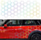 Blueshyhall Autoaufkleber Waben Muster, 48 Stück Aufkleber mit Honeycomb Muster, Car Sticker Tuning Deko Motive Lustig Groß für Auto Motorhauben, Seiten, Kofferraum (Silber Reflektierend, 13cm ID)