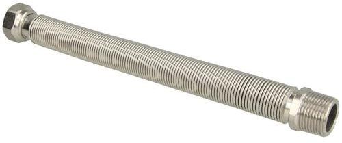 Edelstahlwellrohr Flexrohr flexibel ausziehbar 3/4 IG | 3/4 AG mit Dichtung 75-130mm, 110-210mm, 200-410mm, 260-520mm. 500-1000mm (260-520 mm)