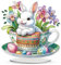 Dongcill Diamond Painting Ostern Hase,DIY Diamond Painting Ostern Deko,Ostern Doppelseitiger 5D Diamantmalerei Frühling Ostern Hase Tischdeko für Erwachsene Kinder Geschenk