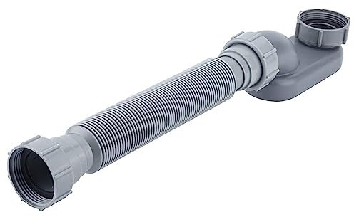 Asyduey Sifone A Basso Profilo 1 1/2 P Sifone Flessibile per Vasca da Bagno Tubo di Scarico per Doccia Sifone Piatto Scarico per Vasca Autoportante per Scarico Vasca da Bagno