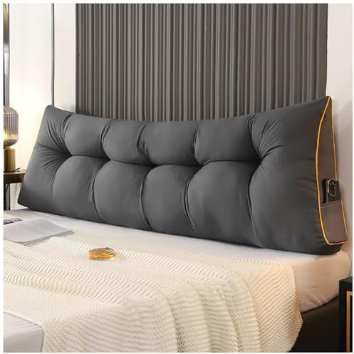 8,90cm,Cojín De Respaldo, Almohada De Lectura para Cama, Almohada Doble para Cabecera, Cojín Grande, Cojín Triangular con Forma De Cuña para Cabecera De Dormitorio y Sofá