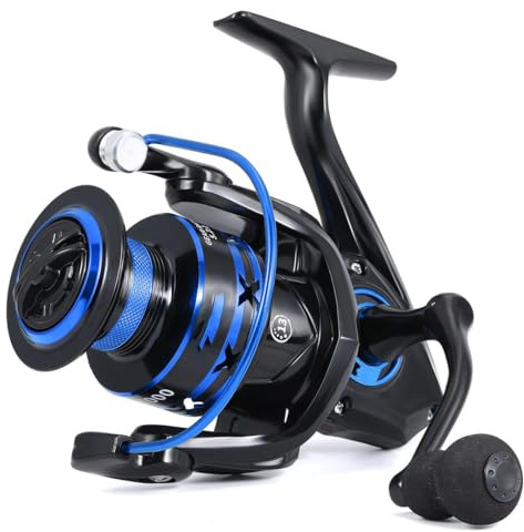 Spinn-Angelrolle, hochfeste Aluminiumspule, max. Zugkraft, 10 kg, 500 m, Nylonschnur, Pesca Blue 7000 Serie