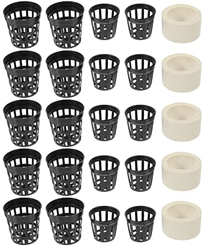 HEMOTON 25pcs Aquarium Plant Holder Set Biochemical Ceramic Ring Pots Professional Plant Weights for Water Replaceable Cups for Hydroponics and Aquatic Gardening