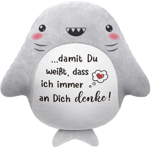 Juratar Paar Geschenk – Hai Kissen mit Spruch, Partner Geschenke als Jahrestag Geschenk für Sie Ihn, Valentinstag, Hochzeit, Liebes Geschenk für Sie Ihn