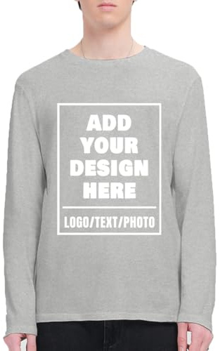 Custom Long Sleeve T Shirt Men&Women Add Your Text/Image/Photo/Logodesign Your Ownlong Sleeve Tshirt Personalised Long Sleevecustomized Fun Anniversary Couple Long Sleeve T Shirts