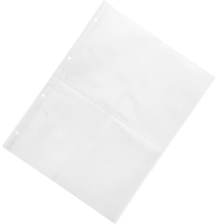 ORFOFE A4 Fotohüllen Nachfüllung 20 Blatt 4 Ring PP Kunststoff Transparent für Fotoalbum Seitenordner Kartenhalter Scrapbooking