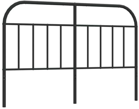 Tomostar Tête de Lit Métal, Tête de Lit sur Pied Meuble de Chambre à Coucher Noir 140 cm