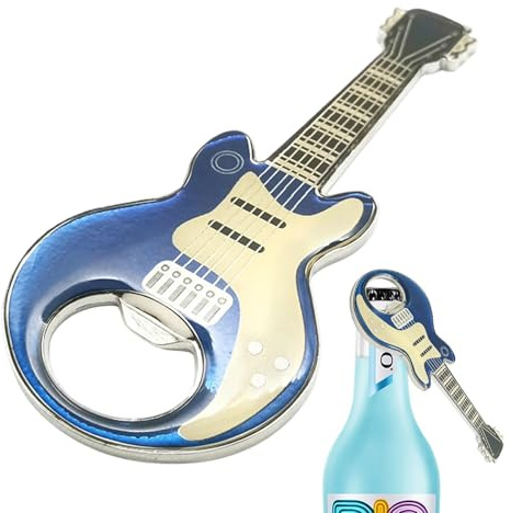 ZXTGBQ Blue Guitar Bottle Opener for Men, Refrigerator Magnet, Beer Soda Glass Opener with Guitar-Shaped for Home, Music Lover, Christmas, Birthday Gifts, Halloween