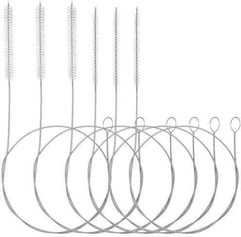 6PCS Tube Cleaner Brush 39 Inches Extra Long Straw Cleaner Brush Soft Nylon Bristles Head Cleaning Brushes for Cleaning Straw, Kegerator, Siphon Hose, Sunroof Drain, Refrigerator Drain