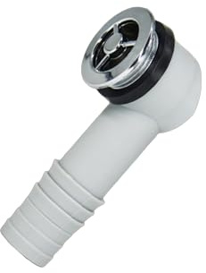INF Überlaufkopf für Spülbecken & Waschbecken, Universeller Überlaufschutz aus PP, Einfache Montage, Abflussdurchmesser 36 mm, passend für Rohrdurchmesser 21–23 mm