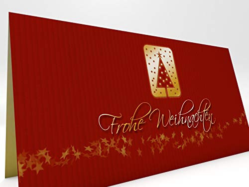 Weihnachtskarten | Frohe Weihnachten | 50 weihnachtliche Karten DIN LANG | Grußkarte