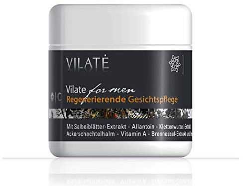 Vilate for men - regenerierende Anti-Aging Gesichtspflege für Männer, 100 ml Herren Gesichtscreme. Mehr als 40 Inhaltsstoffe. Maskulin. Überzeugend. Perfekt. Made in Germany.