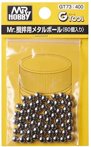 MR.HOBBY\ミスターホビー GT73 Mr. Metal Ball, GTool, Metallkugeln, Zum Aufrühren, Mischen, Schütteln von Mr. Hobby Farben, Verhindert Austrocknen, Wiederverwendbar, Metallfarben, Metall, 60 Stück