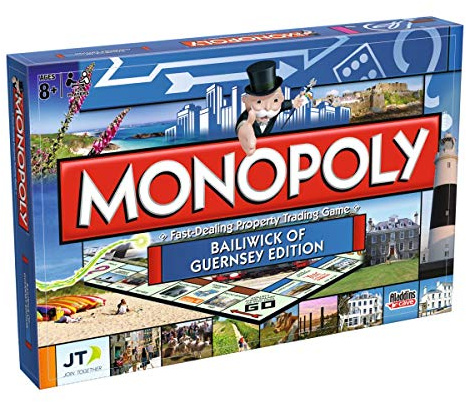 Winning Moves Guernsey Monopoly Board Game, Advance to The Little Chapel, Hauteville House or Castle Cornet and trade your way to success, 2–6 players makes a great gift for ages 8 plus